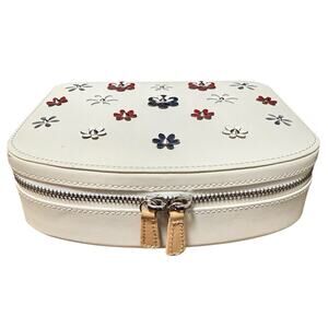 Wolf Jewelry Travel Case Colored Blossoms LusterLoc Zip Pouch White